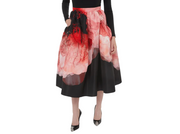 Alexander McQueen Anemone Print Faille Skirt